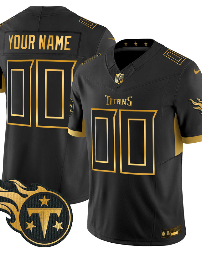Tennessee Titans 2025 Gold Vapor Limited Custom Jersey - All Stitched