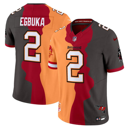 Emeka Egbuka #2 Tampa Bay Buccaneers Split Jersey - All Stitched