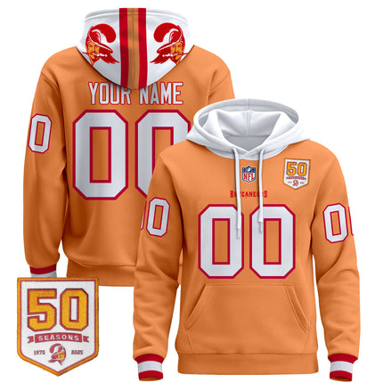 Tampa Bay Buccaneers 50th Season Patch Premium Custom Pullover Hoodie - All Stitched