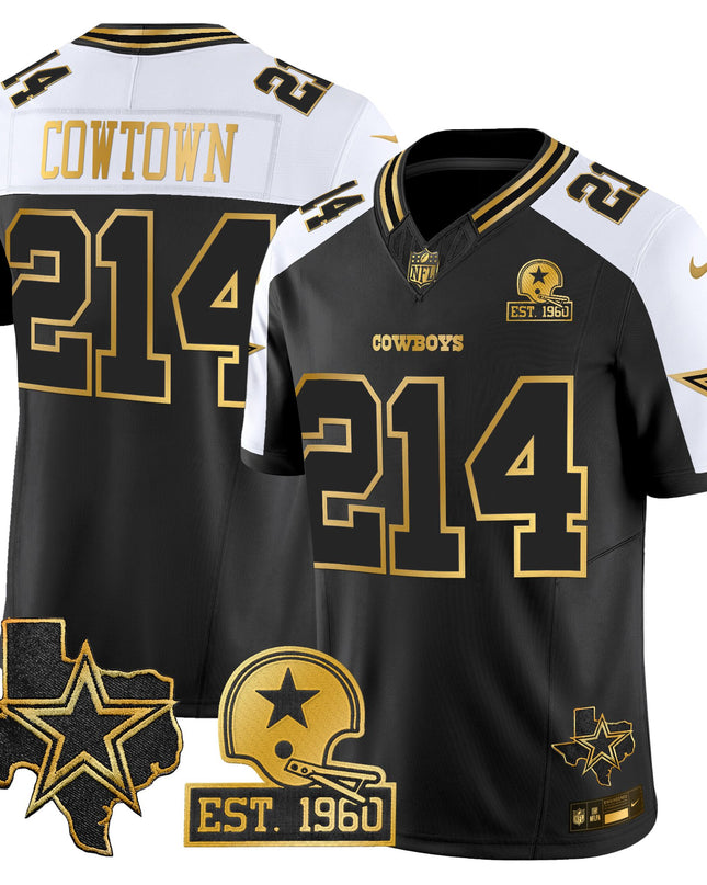 Men's Dallas Cowboys Est. 1960 & Texas Patch Gold Vapor Limited Jersey - All Stitched
