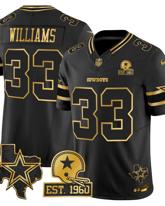 Men's Dallas Cowboys Est. 1960 & Texas Patch Gold Vapor Limited Jersey - All Stitched