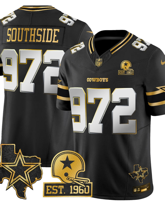 Men's Dallas Cowboys Est. 1960 & Texas Patch Gold Vapor Limited Jersey - All Stitched