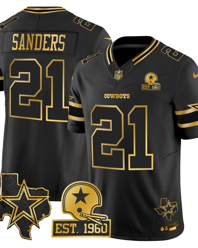 Men's Dallas Cowboys Est. 1960 & Texas Patch Gold Vapor Limited Jersey - All Stitched