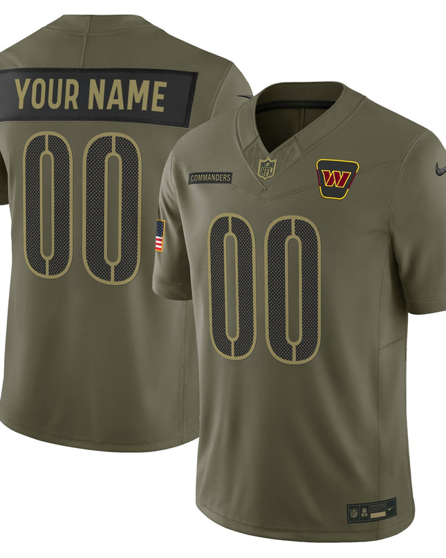 Washington Commanders 2025 Salute to Service Vapor Limited Custom Jersey - All Stitched