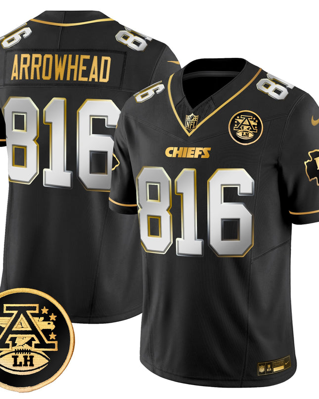 Men's Kansas City Chiefs 2025 Gold Vapor Limited Jersey - All Stitched