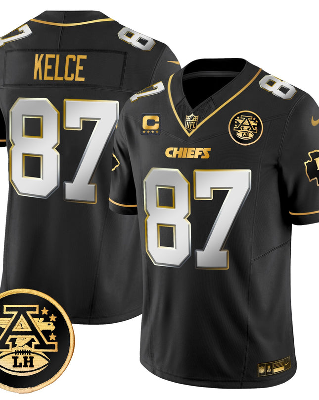 Men's Kansas City Chiefs 2025 Gold Vapor Limited Jersey - All Stitched