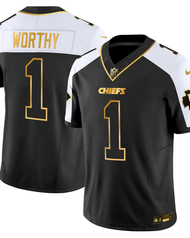 Men's Kansas City Chiefs 2025 Gold Vapor Limited Jersey - All Stitched