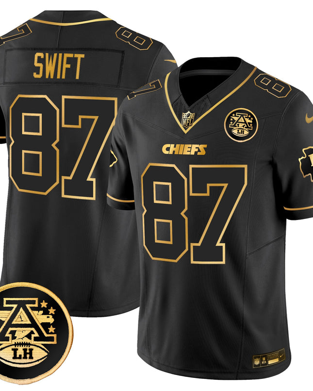 Men's Kansas City Chiefs 2025 Gold Vapor Limited Jersey - All Stitched