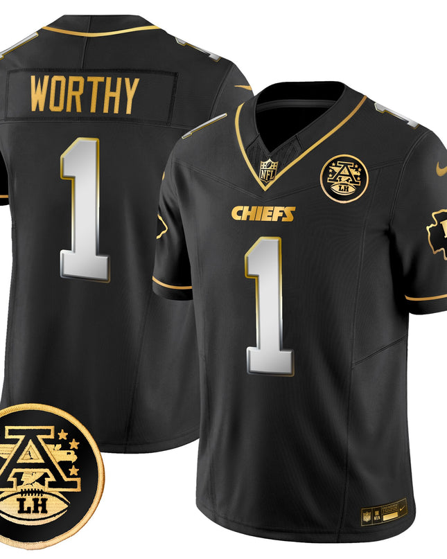 Men's Kansas City Chiefs 2025 Gold Vapor Limited Jersey - All Stitched