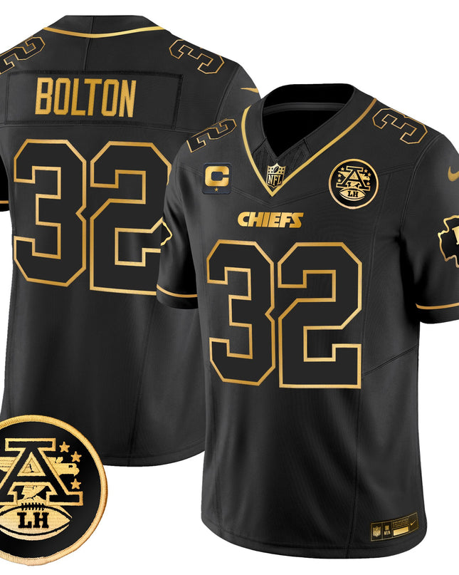 Men's Kansas City Chiefs 2025 Gold Vapor Limited Jersey - All Stitched