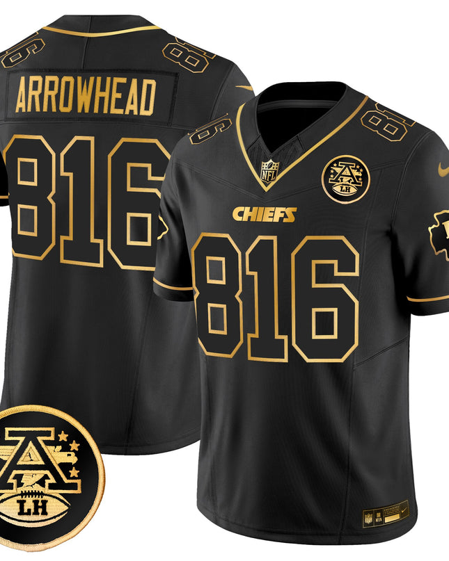 Men's Kansas City Chiefs 2025 Gold Vapor Limited Jersey - All Stitched