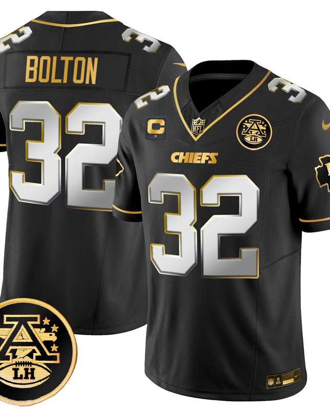 Men's Kansas City Chiefs 2025 Gold Vapor Limited Jersey - All Stitched