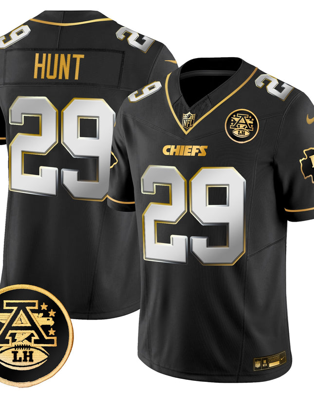 Men's Kansas City Chiefs 2025 Gold Vapor Limited Jersey - All Stitched