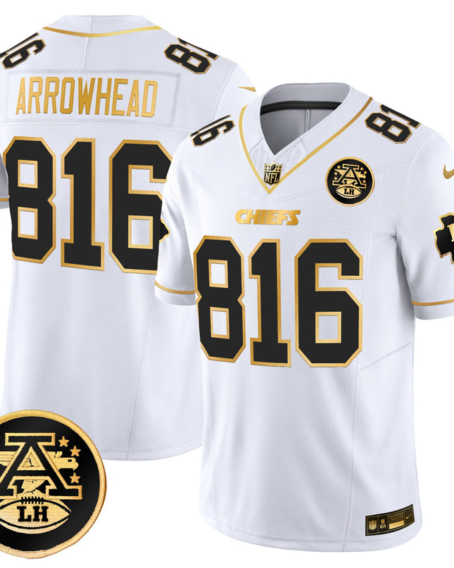 Men's Kansas City Chiefs 2025 Gold Vapor Limited Jersey - All Stitched