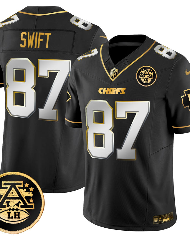 Men's Kansas City Chiefs 2025 Gold Vapor Limited Jersey - All Stitched