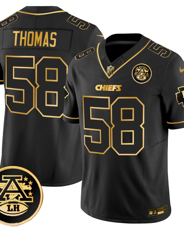 Men's Kansas City Chiefs 2025 Gold Vapor Limited Jersey - All Stitched