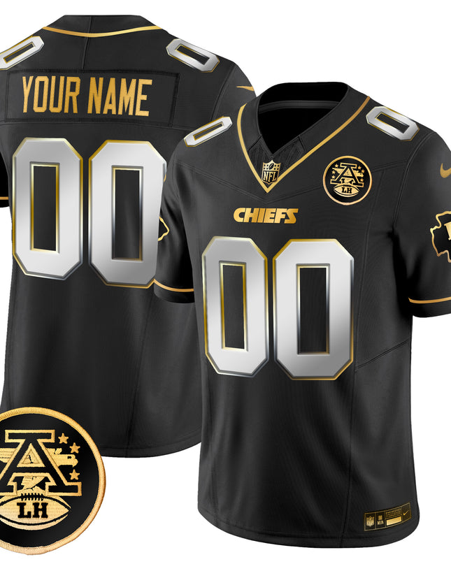 Kansas City Chiefs 2025 Gold Vapor Limited Custom Jersey - All Stitched