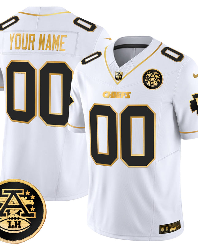 Kansas City Chiefs 2025 Gold Vapor Limited Custom Jersey - All Stitched
