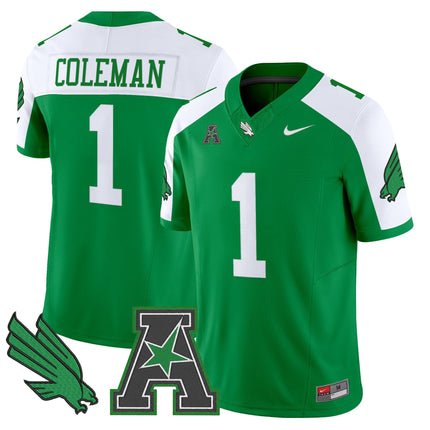 Men's North Texas Mean Green 2025 Vapor Limited Jersey - All Stitched