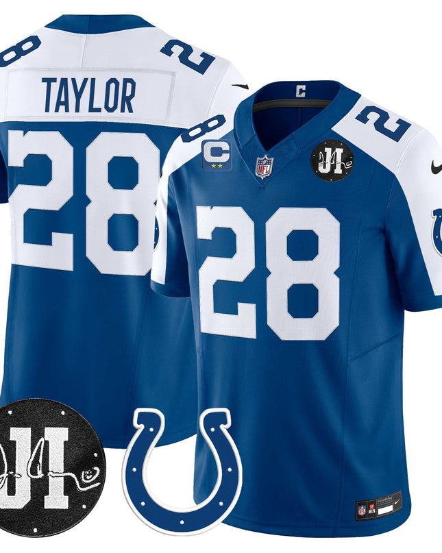 Men's Indianapolis Colts 2025 Jim Irsay Patch Vapor Limited Jersey - All Stitched
