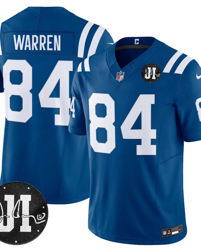 Men's Indianapolis Colts 2025 Jim Irsay Patch Vapor Limited Jersey - All Stitched