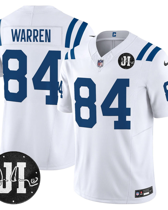 Men's Indianapolis Colts 2025 Jim Irsay Patch Vapor Limited Jersey - All Stitched