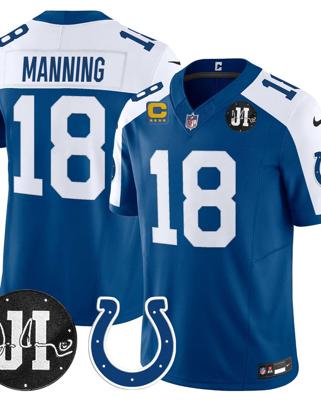 Men's Indianapolis Colts 2025 Jim Irsay Patch Vapor Limited Jersey - All Stitched