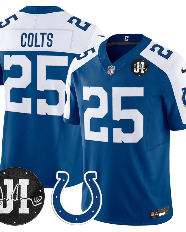 Men's Indianapolis Colts 2025 Jim Irsay Patch Vapor Limited Jersey - All Stitched