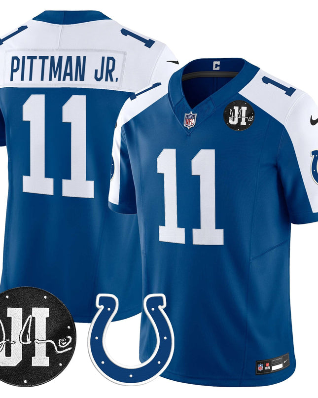 Men's Indianapolis Colts 2025 Jim Irsay Patch Vapor Limited Jersey - All Stitched