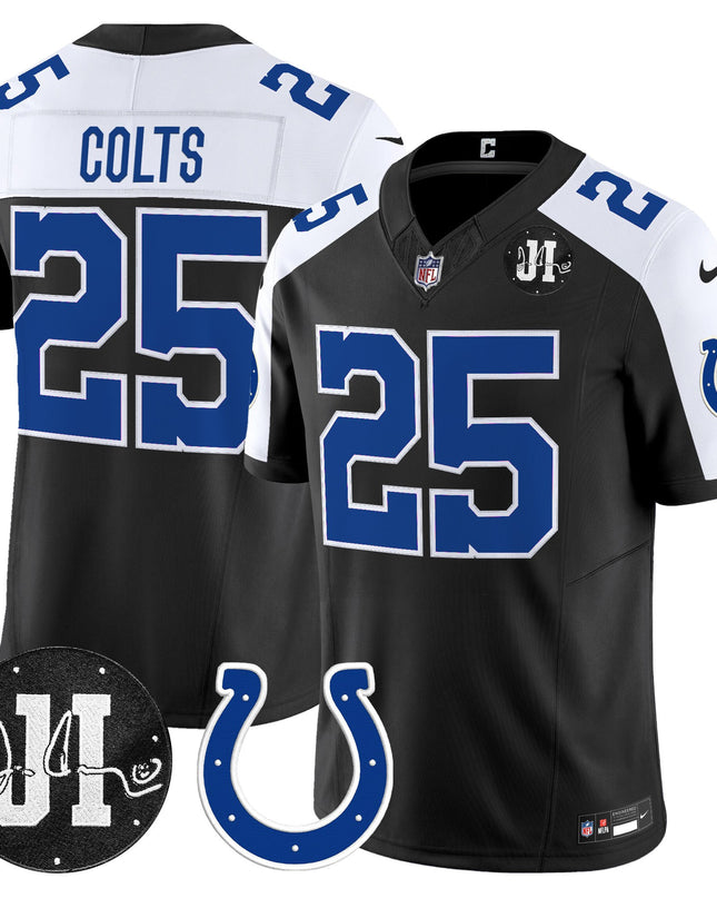 Men's Indianapolis Colts 2025 Jim Irsay Patch Vapor Limited Jersey - All Stitched