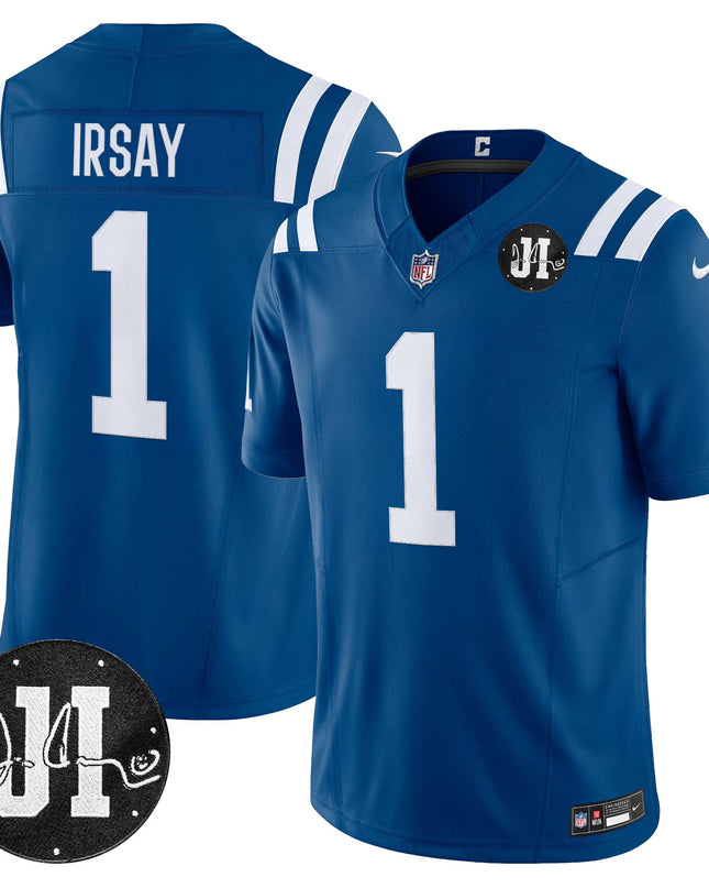 Men's Indianapolis Colts 2025 Jim Irsay Patch Vapor Limited Jersey - All Stitched