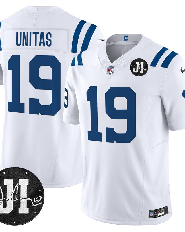 Men's Indianapolis Colts 2025 Jim Irsay Patch Vapor Limited Jersey - All Stitched