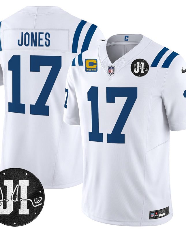 Men's Indianapolis Colts 2025 Jim Irsay Patch Vapor Limited Jersey - All Stitched