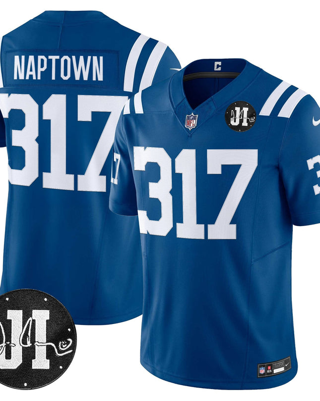 Men's Indianapolis Colts 2025 Jim Irsay Patch Vapor Limited Jersey - All Stitched