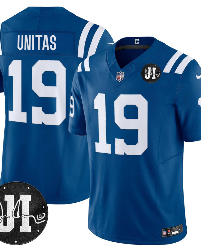Men's Indianapolis Colts 2025 Jim Irsay Patch Vapor Limited Jersey - All Stitched