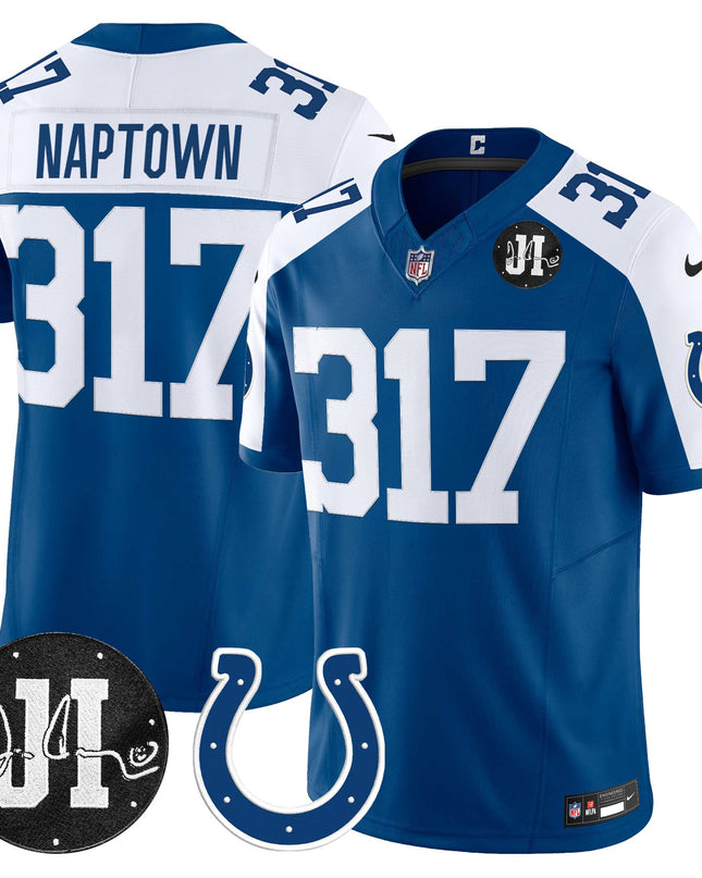 Men's Indianapolis Colts 2025 Jim Irsay Patch Vapor Limited Jersey - All Stitched