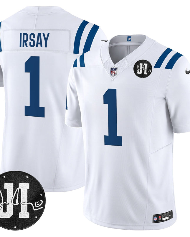Men's Indianapolis Colts 2025 Jim Irsay Patch Vapor Limited Jersey - All Stitched