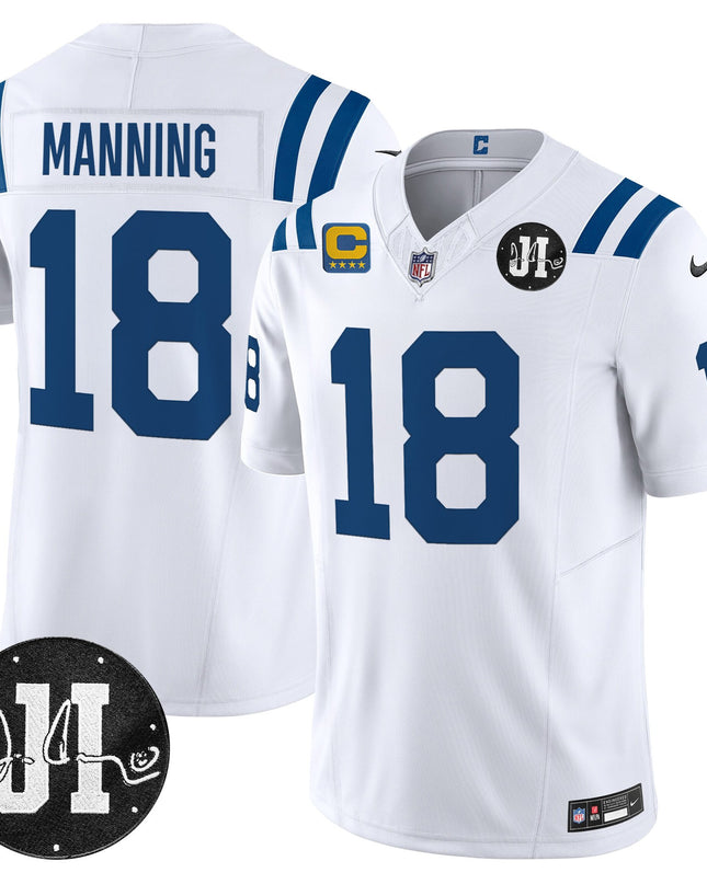 Men's Indianapolis Colts 2025 Jim Irsay Patch Vapor Limited Jersey - All Stitched