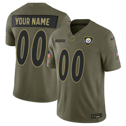Pittsburgh Steelers 2025 Salute to Service Vapor Limited Custom Jersey - All Stitched