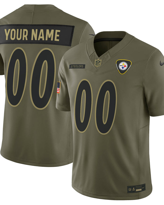 Pittsburgh Steelers 2025 Salute to Service Vapor Limited Custom Jersey - All Stitched