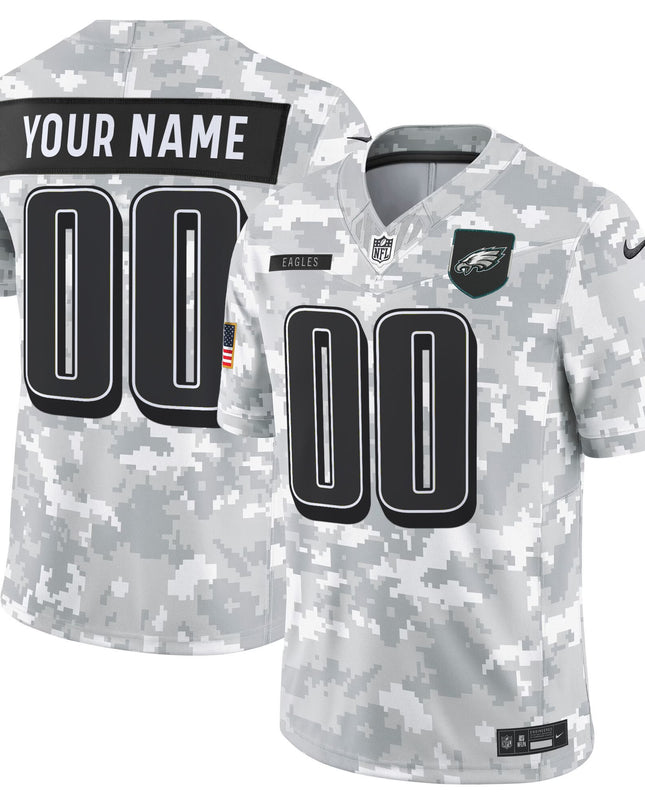 Philadelphia Eagles 2025 Salute to Service Limited Custom Jersey - All Stitched