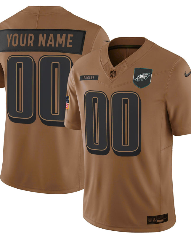 Philadelphia Eagles 2025 Salute to Service Limited Custom Jersey - All Stitched