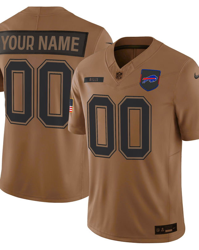 Buffalo Bills 2025 Salute to Service Vapor Limited Custom Jersey - All Stitched