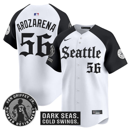 Men's Seattle Mariners 'Gothic Edition' Vapor Premier Limited Jersey - Ken Griffey Jr. Patch - All Stitched