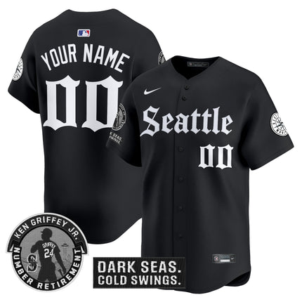 Seattle Mariners 'Gothic Edition' Vapor Premier Limited Custom Jersey - Ken Griffey Jr. Patch - All Stitched