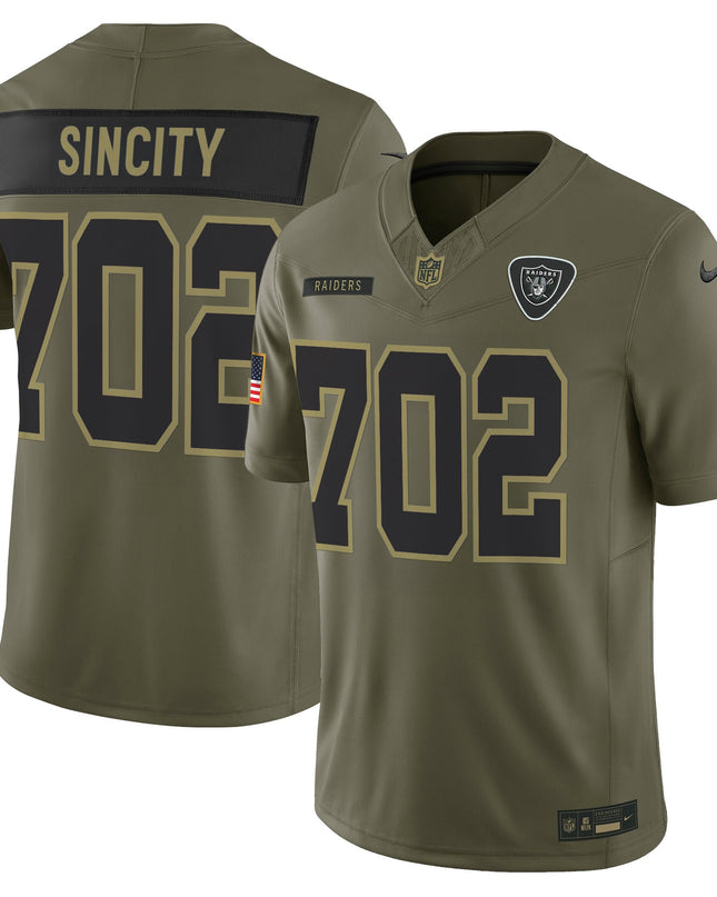 Las Vegas Raiders 2025 Salute to Service Vapor Limited Jersey - All Stitched