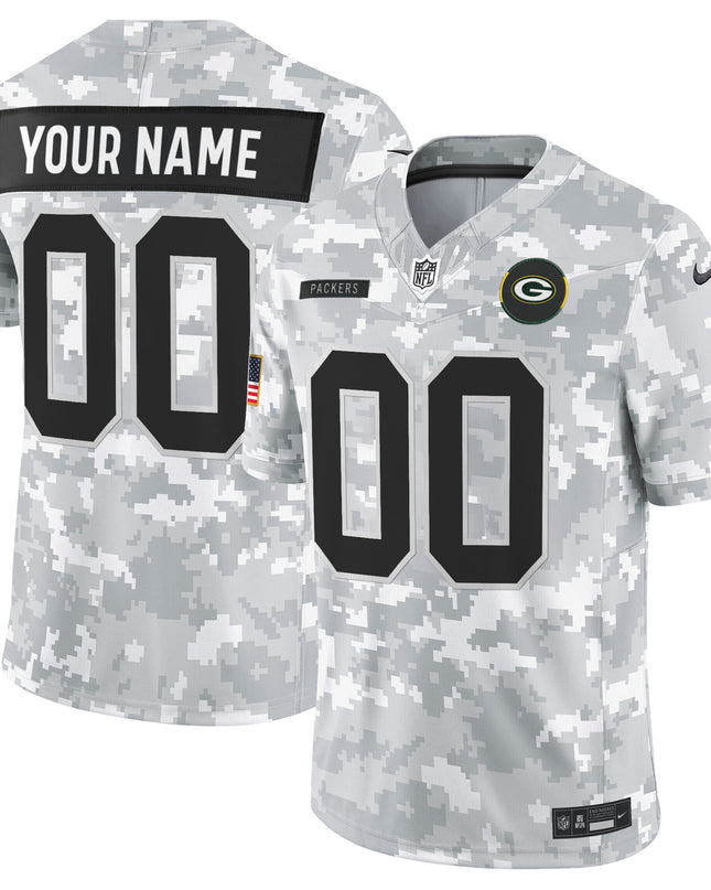 Green Bay Packers 2025 Salute to Service Vapor Limited Custom Jersey - All Stitched