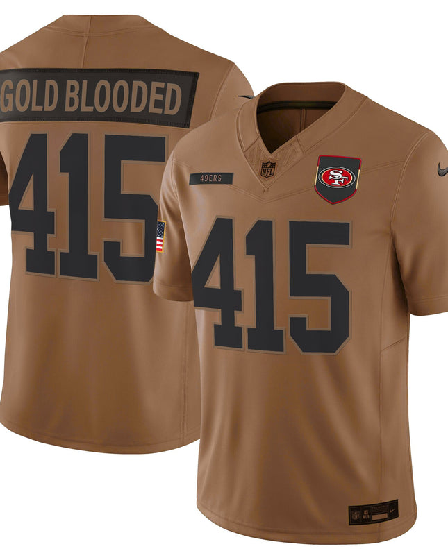 Men's San Francisco 49ers 2025 Salute to Service Vapor Limited Jersey - All Stitched