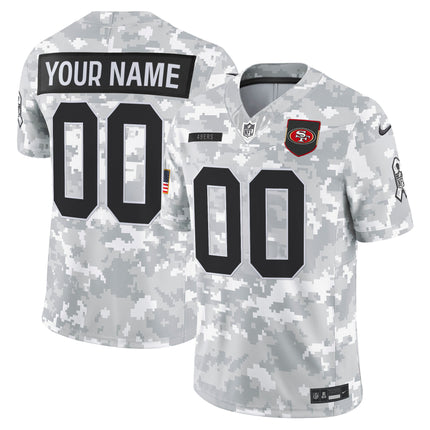 San Francisco 49ers 2025 Salute to Service Vapor Limited Custom Jersey - All Stitched