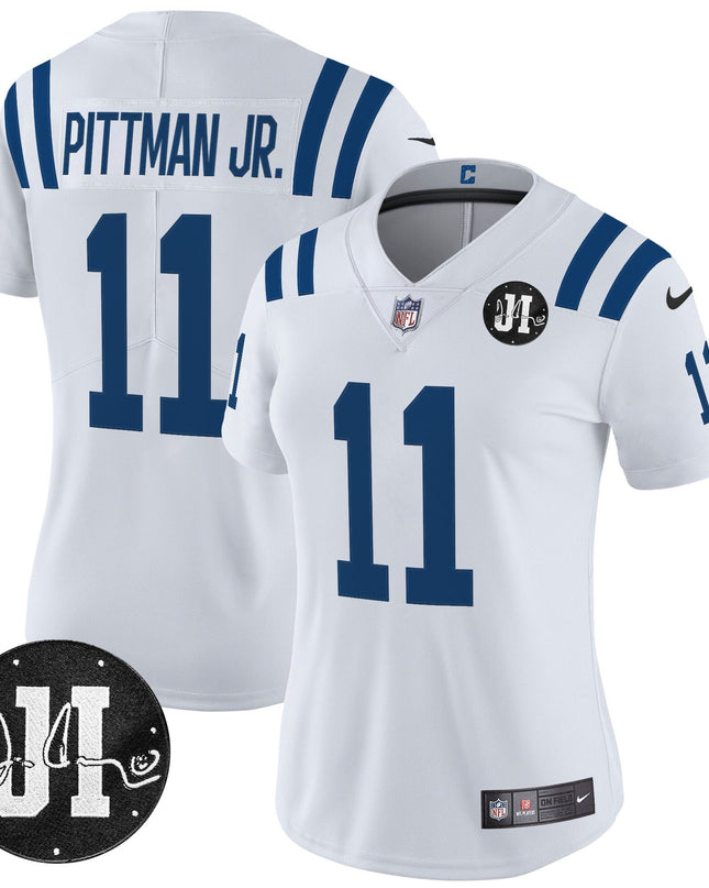 Women's Indianapolis Colts 2025 Jim Irsay Patch Vapor Limited Jersey - All Stitched